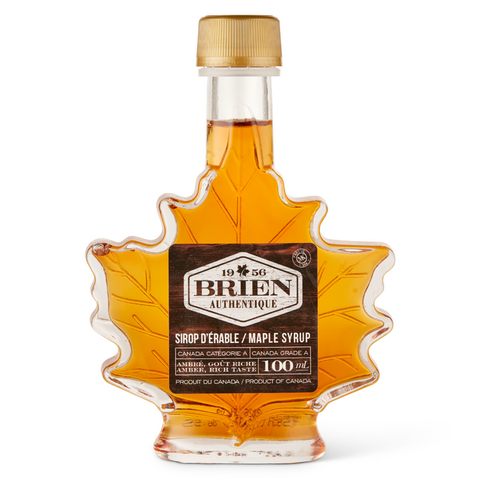 Brien Maple Syrup Maple Leaf Bottle, 100ml (Amber, Rich Taste)