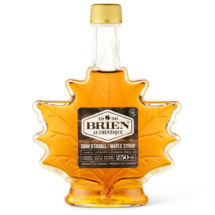 Brien Maple Syrup Maple Leaf Bottle, 250ml (Amber, Rich Taste)
