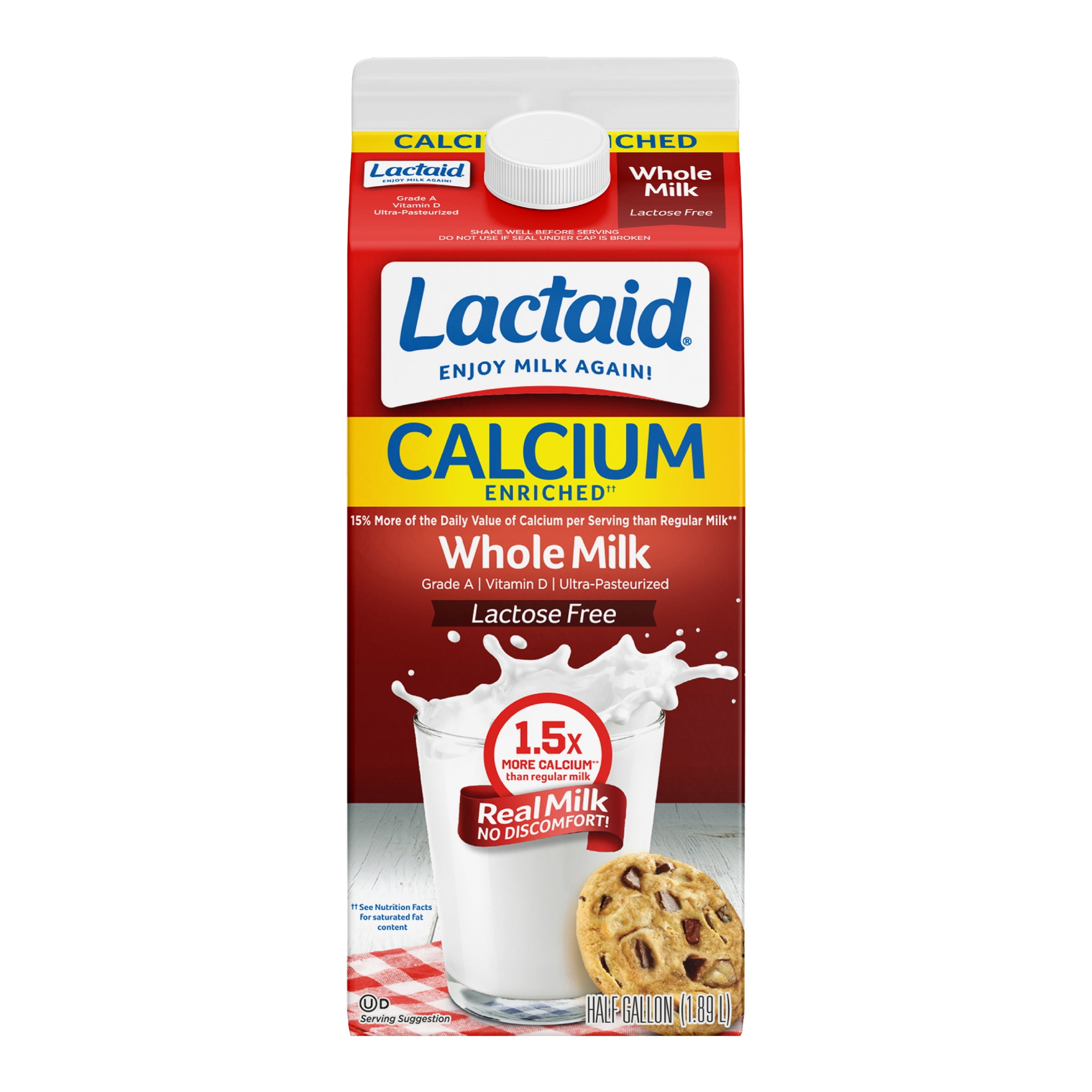 Lactaid Whole Milk, Calcium Enriched, 64 oz